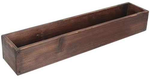 Rachlicy Caja de Madera, 19, 7 x 4 x 2, 8 macetero de Madera rústica, Maceta Rectangular para Flores suculentas para Patio, Granja, Patio, Interior y Exterior