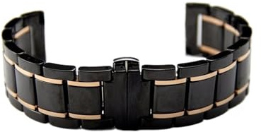 Rem for kvinnor män rostfritt stål keramiskt ersättningsurband(15mm)