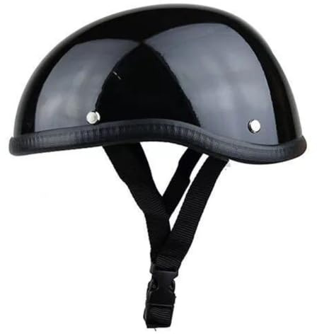 Retrò Elmetto Scodella Motociclista ECEDOT Omologato Caschi Jet E Demi-Jet Caschi Cromwell Retrò moto Casco Mezzo Scooter Compatto e portatile Fodera comoda e traspirante B,57-60CM