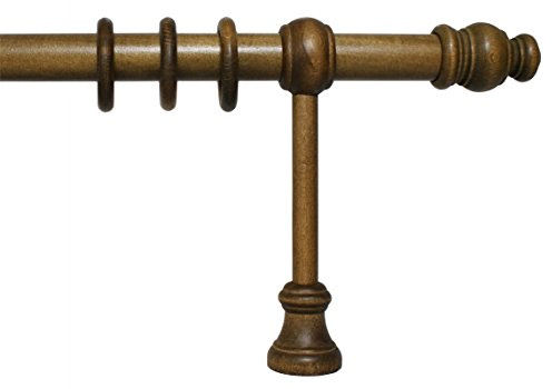 Gardinenstange aus Holz mit 28 mm Durchmesser in Eiche rustikal, viele Größen, 140 cm