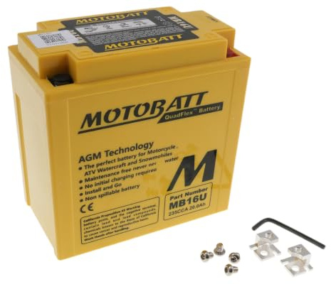 MOTOBATT Batterie 12V 20Ah MB16U 4-polig kompatibel mit Suzuki VX 800 VS51B