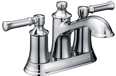 Moen 6802 Dartmoor Two-Handle Low Arc Bathroom Faucet, Chrome