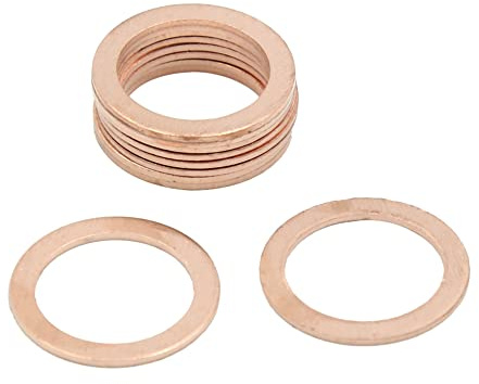 sourcing map Kupfer Dichtringe 16Mm 10Stk. Für Wasser Kraftstoff Hydraulik | Automobil, Pumpe, Elektrogeräte, Türen, Fenster, Lager, Abdichtung Von Sumpfstopfenmutter