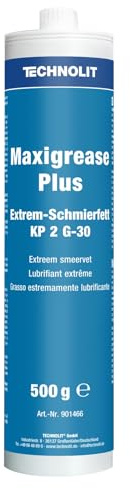 TECHNOLIT Maxigrease Plus Extreme Schmierfett | 500g Schraubkartusche | Mehrzweckfett zur Langzeitschmierung | Haftstarkes Schmiermittel | Widersteht -30 bis +110 Grad | Schutz vor Verschleiß