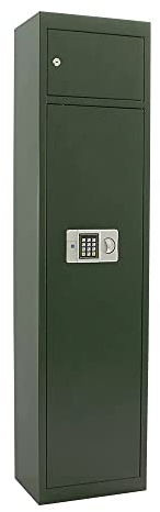 Rottner Gun 5 Cargo Waffenschrank Stahl Munitionsschrank Elektronikschloss Notöffnung per Schlüssel separat versperrbares Fach für 5 Langwaffen Waffenhalter Putzstockhalter inkl. Befestigungsmaterial