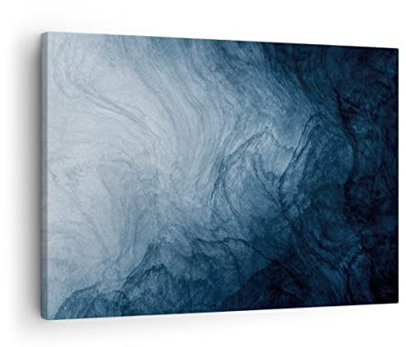 Moderne Impression sur Toile Eau Bleu Peinture Image Tableau Decoration Murale 70x50cm Deco Cadre Décoration Salon Chambre Cuisine Horizontal Tableaux Decoratifs Muraux Art Wall Decor AA70x50-5106