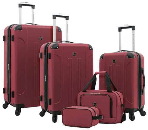 Travelers Club Chicago Hardside Expandable Spinner Luggages, Apple Butter, 5 Piece Set, Chicago Hardside Expandable Spinner Luggage