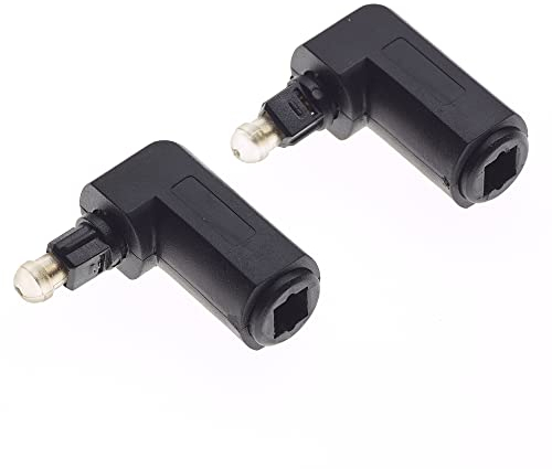 Keple Connettore Coassiale Ad Angolo Retto TOSlink | Adattatore Per Cavo Audio Ottico Da 3,5 Mm Con Spina Maschio E Presa Femmina, Confezione Da 2