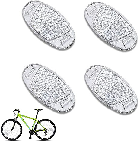Katzenaugen, 4 Stück Fahrrad Reflektoren, für die Sicherheit von Nachtfahrten zu verbessern, Weiß