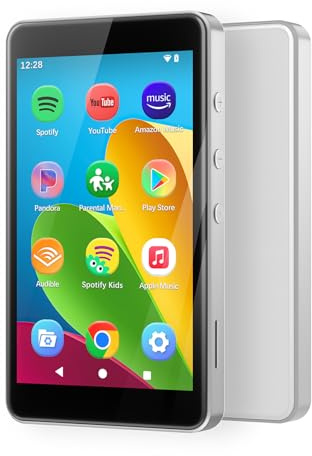 Lettore MP3 con Spotify per Bambini, Lettore MP4 Basato su Android 14 con App Store, Controllo Parentale, Amazon Music, Libby, Audible, Lettore Musicale da 4.0, Cuffie Inclusi
