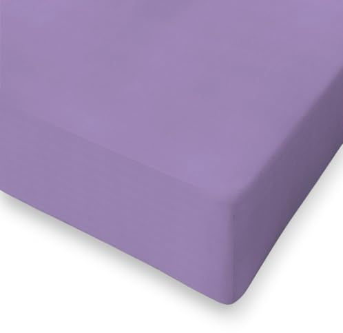 Lenzuolo All Around larghezza 160cm 100% Cotone Elastico Perimetrale Matrimoniale (160x200 H25, Lilla)