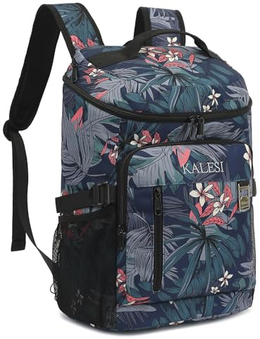 Kalesi Cooler Backpack 36 Cans Lightweight Insulated Leak-Proof Travel Camping Lunch Cooler for Men and Women (B-Floral-Cool)