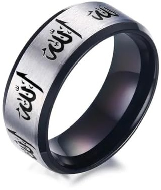 BISONBLUE Ringe Herren Ring Damen Männer Rings Geschenk Schwarzer Mann mit islamischen arabischen Ringen