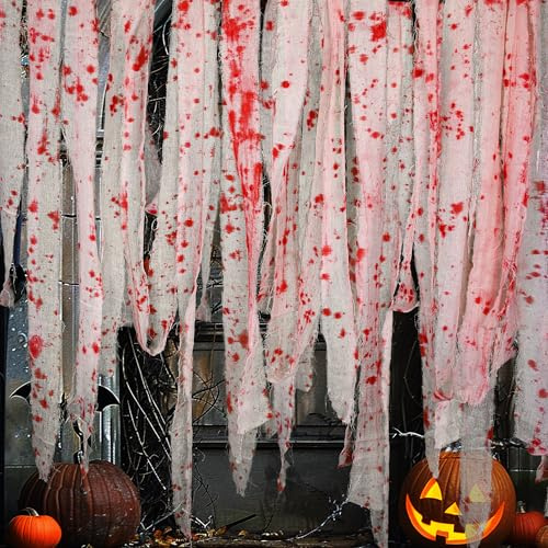 50M Halloween Gruseliges Bluttuch - Halloween-Tuch-Dekorationen | Gieriger Stoff, Tücher für Party, Haus und Hausfront