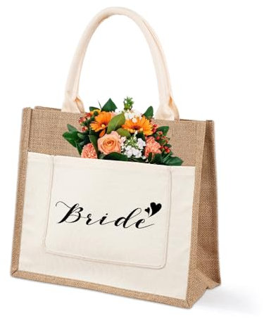 Bieiyhe Jute Taschen Beige 35x30x14cm Jute Einkaufstasche Mit Griffen Strandtasche Jute Shopper Jute Tote Bag Jutetasche Alphabet Jute Geschenktasche Einkaufstaschen Handtasche für Picknick Reisen