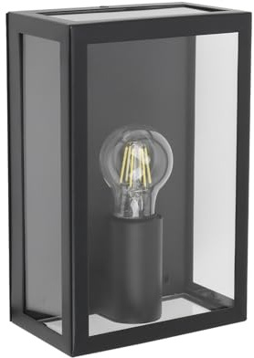 MULANDI 25W Aussenlampe Wand E27. IP65 Außenleuchte Außenlampe für Eingang Korridor Terrasse, Aluminium Druckguss, ohne Leuchtmittel, Wandleuchte aus Metall in Schwarz
