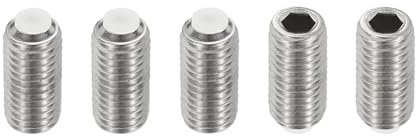 PATIKIL Madenschrauben M12x25 mm, 5 Stück 304 Edelstahl Kunststoff Nylonspitze Madenschrauben/Innensechskant Gewindestifte, Sechskantkopf Schrauben für Türgriff, Türklinke