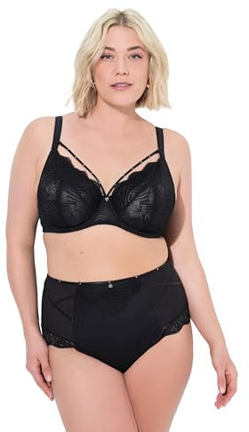 Ulla Popken Wire-Bra, spets och remmar, spets och remmar, svart, 85D dam, svart, 85D