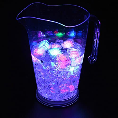 Jarra de plástico para agua de 1,8 L, con asa, aspecto esmerilado, iluminación LED
