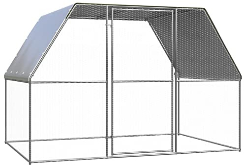 Xichuzi Outdoor-Hühnerkäfig, Kaninchen Außengehege, Hasengehege Freilaufgehege, Katzengehege, Vogelvoliere Außen, 3x2x2 m Verzinkter Stahl