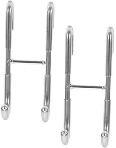 NUOBESTY 2 Pezzi Ganci Per Porta Doccia in Acciaio Inox 304, Gancio Sopra Vetro Per Asciugamani Bagno, Installazione Senza Fori Per Porta Doccia in Vetro
