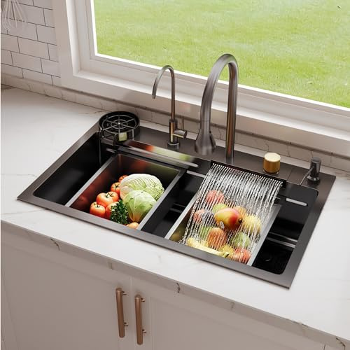 DeerValley Évier Cuisine Multifonction avec Lave-Verres 75 x 46cm