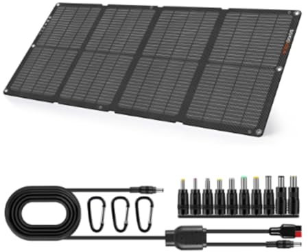 Luobannm 4 Paneles Solares Plegables USB Portátiles, Placa Solar Plegable, Impermeable, Cargador de Batería para Teléfono Móvil.