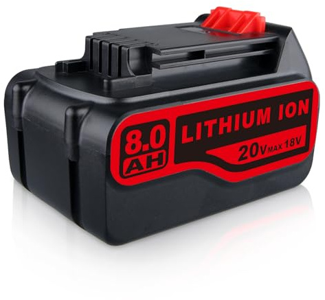 JKSOVIA 8.0Ah Replacement for Black and Decker Battery 18V Cordless Tools