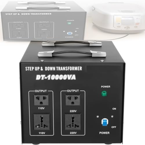 10000VA/8000W/5000VA Step Up & Down Voltage Transformer 110V to 220V 220V to 110V Heavy Duty Power Converter with 4 Outlets Overload/Temperature Protection for Home Travel Industrial Use(ST/DT-10000w)
