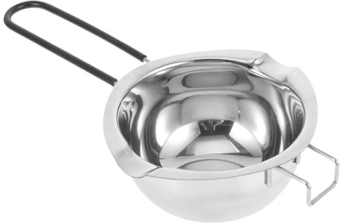 WEKAMOS Olla de Caldera de Acero Inoxidable 400ml para Fundir Mantequilla y Queso Diseño Plata Adecuado para Cocina y Manualidades