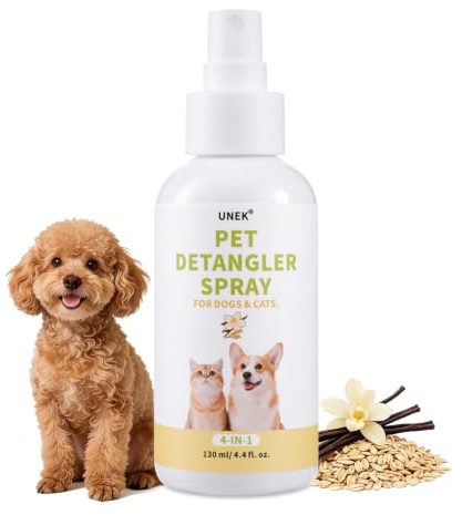 UNEK havre & vanilj utredningsspray 130 ml för katter och hundar – utredar och vårdar pälsen, lämnar doft, leave-in, för alla pälstyper