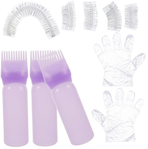 Cabilock Haarfärbe Satz Haaröl Applikator Flexibel Komplettes Haarbleich Und Färbezubehörset Für Zuhause Mit Handschuhen Haube Und Ohrenschützern Violett Sicher Und Langlebig