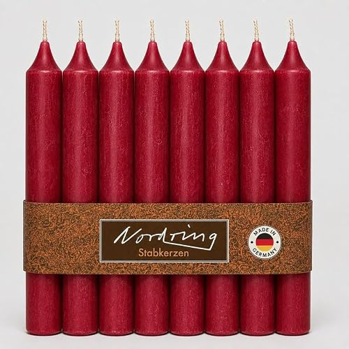 Nordring 8 stavljus rustik röd 2,2 x 18 cm hög genomfärgad RAL-certifierad