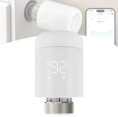 Termostato inteligente para radiador, termostato wifi, regulador de calefacción, termostato con aplicación de control y control por voz, termostato programable compatible con Tuya/Alexa APP/Google