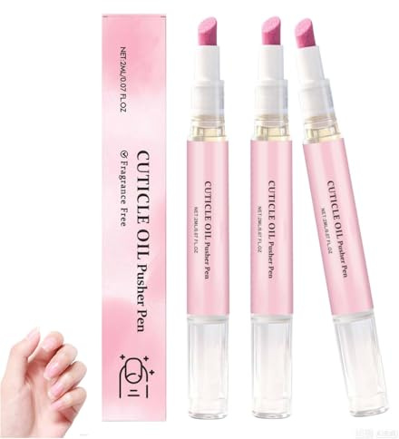 Sassytip 2 En 1 Stylo Repousse-Cuticules à L'huile, Sassytip Repousse Cuticule Remover, Huile Cuticules Ongles, Dissolvant Pour Cuticules Avec Céramique Pointe Hydratant Fortifiant éclaircissant (3PC)