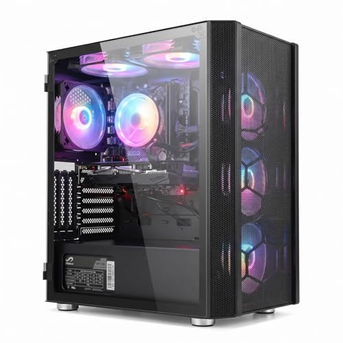 STGsivir PC Gamer Fixe, Core i5-10400F, RTX 2060S 8G,16G DDR4,1T SSD | Ordinateur Gaming pour Streaming,Montage Vidéo,Devoirs, Jusqu'à 4.3 GHz, WiFi 6, BT 5.0, 4K,HDMI,DP, Win11 Pro, Boîtier ARGB