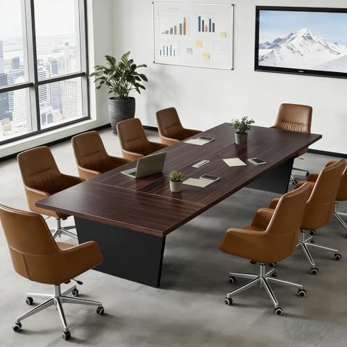 ZRBDDEF Modern Conference Table for Office, Large Meeting Table with Thick Desktop, Executive Boardroom Desk for Business, Training Room, Office Workspace Furniture