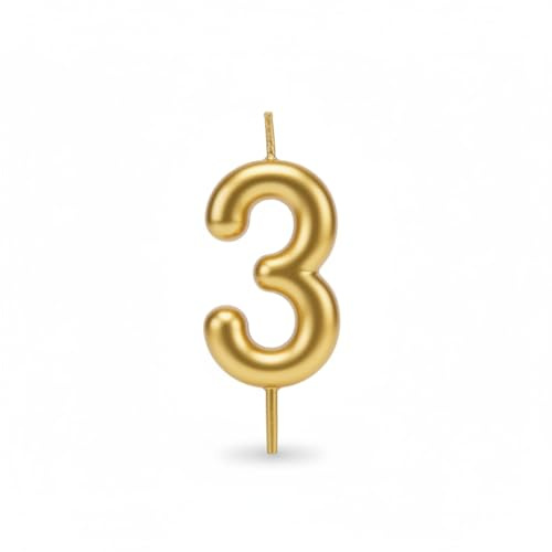 Candelina di Compleanno 9 cm (Oro 3)