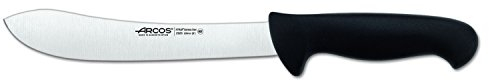 Arcos Coltello da Macellaio con Lama in Acciaio Inossidabile Nitrum 200 mm – Coltello da Cucina Professionale per Tagliare Carne, Pesce e Verdure – Manico Ergonomico in Poliossimetilene, 2900, Nero