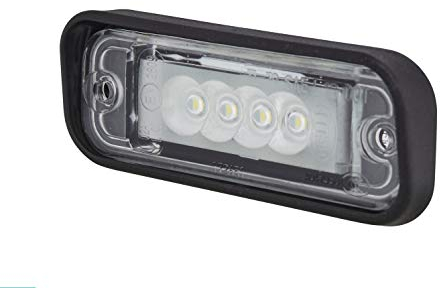 HELLA 2KA 010 278-617 Kennzeichenleuchte - Kennzeichenbeleuchtung - Anhänger - LED - 12V - Einbau/Schraubanschluss - CCC/SAE/ADR/GGVS - Lichtscheibenfarbe: glasklar - Kabel: 1000mm - außen