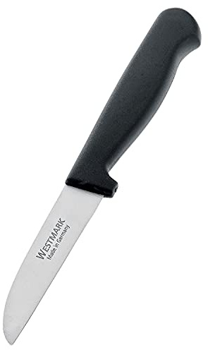 Westmark Schäl-/Gemüsemesser, mit gerader Klinge, Klingenlänge: 7,5 cm, Rostfreier Edelstahl/Kunststoff, Domesticus, Silber/Schwarz, 13522270