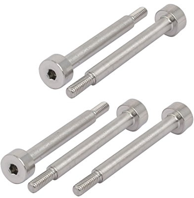 sourcing map 5Stk. 304 Edelstahl Innensechskant Schulter Bolzen 5mm Dmr. 40mm Lang M4 Gewinde de