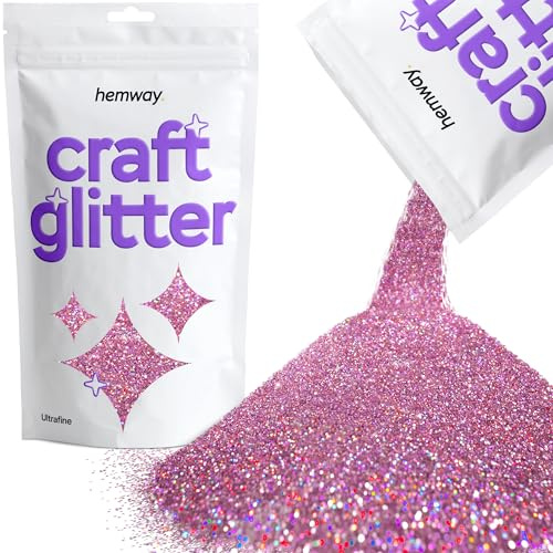 Hemway Craft Glitter 100g 3,5 Unzen Feinstsichter 1/128 0,008 0.2MM (Pink Holographic)