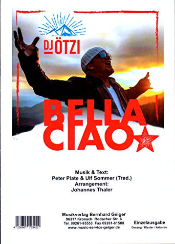 Bella Ciao - bekannte Traditional für Klavier (mit Texten und Akkorden) - für: Singstimme, Klavier [Gitarre/Keyboard]