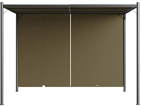 Tidyard Garden Pergola with Retractable Roof 3x3 m Taupe 180 g/m²