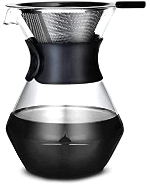 caihuashopping Kaffeekanne Kaffee Kettle 400 ml Glas Kaffeekanne Dripper Moka Tee-Maschine Percolator Barista Werkzeuge Espresso Handbuch Kessel Perfekt für Kaffee-Liebhaber Kaffeebereiter