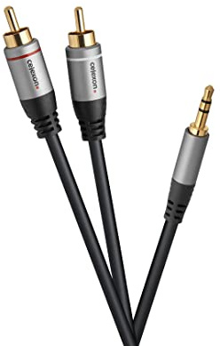 celexon Câble audio 2x RCA vers stéréo jack 3,5mm 5m - Plug & Play - PRO