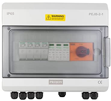 DC Solar Anschlusskasten Überspannungsschutz PV Photovoltaik Trennschalter 32A PV-Kombinationsbox 1000V Blitzschutz Leitungsschutzschalter Verteilerkasten 15A, Anschlusskasten DC String:2input 1output