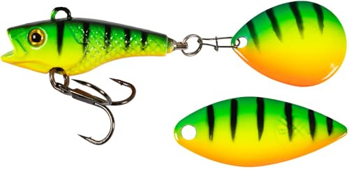 LMAB Good Vibe Jigspinner, mit Wechsel Blade, Jig Spinner zum Angeln, Barsch & Hecht Spinjig (10 g, Firetiger)