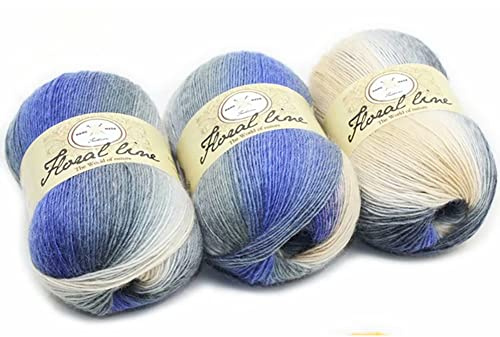 1 Roll Baumwollgarn Farbverlauf, Wolle Farbverlauf Zum Häkeln, 100g Multicolor Strickwolle Häkelwolle, 400m Bunt Baumwolle Garn zum Häkeln von Socken, Mützen, Schals, Pullovern
